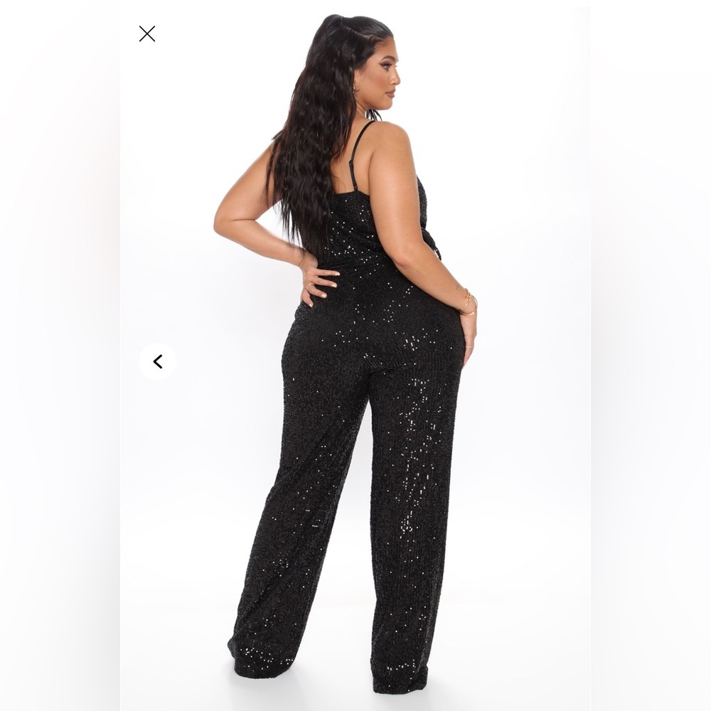 Black Sequin Jumpsuit - Picture 2 of 5